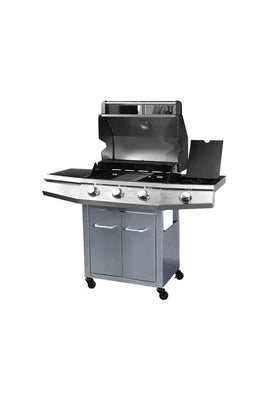 Barbecue Habitat et Jardin Barbecue Gaz Bingo 4 - 4 brûleurs dont 1 latéral - 14kW + Housse protection - Argenté