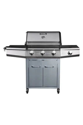 Barbecue Habitat et Jardin Barbecue Gaz Bingo 4 - 4 brûleurs dont 1 latéral - 14kW + Housse protection - Argenté