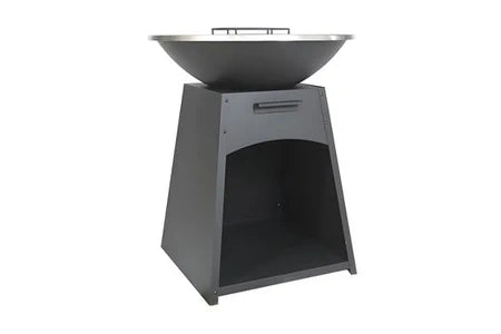 Barbecue à charbon Vente-Unique.com Barbecue Plancha Brasero CORVERA en Noir - L81 x l81 x H96 cm