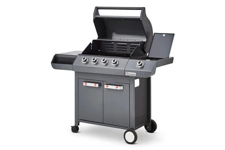 Barbecue Brasero - Barbecue Emma Gun Metal 4 Feux + 1 Side - FlexiGrill - Surface de cuisson 64 x 41,5 cm - 15,1 kW