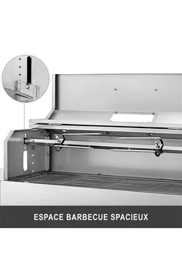 Barbecue à charbon Non renseigné Grill traditionnel électrique Gourmet Barbecue au charbon de bois HDME - 25 W, 2172 cm Carré, Acier Inox, Plein Air pour Camping Parc