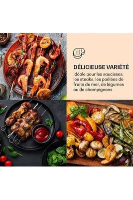Barbecue KLARSTEIN Barbecue électrique - Grillmeile 4400 - 2x2200W Plaque de cuisson - surface lisse