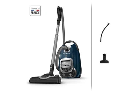 Aspirateur sans sac Rowenta Aspirateur avec sac, Puissance 400 W, Haute filtration, Basse consommation, Silencieux, Fabriqué en France, Bleu RO7451EA