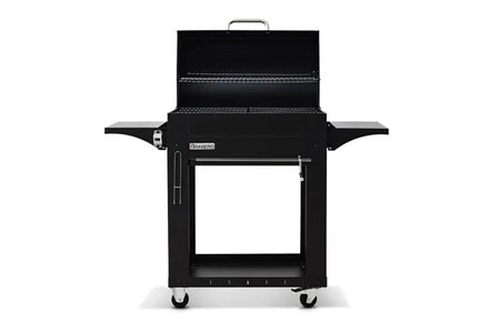 Barbecue à charbon Brasero Barbecue charbon Malaga - - Grille acier chromé 72 x 40,5 cm - Cuve charbon ajustable en hauteur avec manivelle, Noir