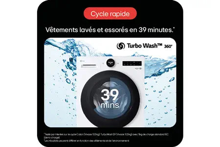 Lave-linge hublot LG LAVE-LINGE 11 KG AVEC MOLETTE ECRAN LCD