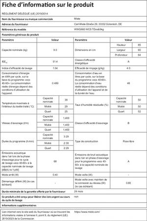 Lave-linge hublot MIELE WWG 660 TWINDOS