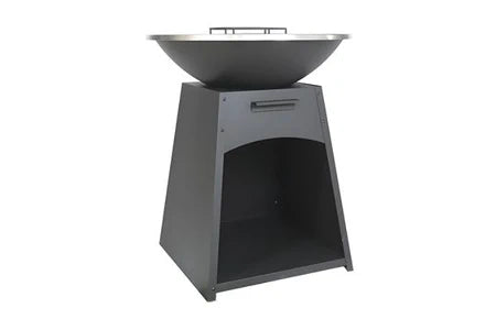 Barbecue à charbon Vente-Unique.com Barbecue Plancha Brasero CORVERA en Noir - L81 x l81 x H96 cm