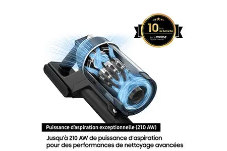 Aspirateur balai Samsung Pack Jet 85 Pet vert + Double Serpilliere Spray + 2eme filtre a particules fines