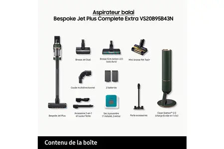 Aspirateur balai Samsung Aspirateur sans-fil Bespoke Jet Plus complete extra - 2 batteries - VS20B95B43N