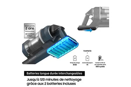 Aspirateur balai Samsung Aspirateur sans-fil Bespoke Jet Plus complete extra - 2 batteries - VS20B95B43N