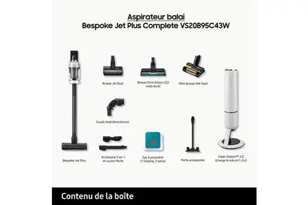 Aspirateur balai Samsung Bespoke Jet Plus - Complete VS20B95C43W