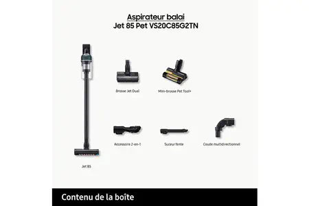 Aspirateur balai Samsung VS20C85G2TN Jet 85 Pet