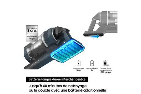 Aspirateur balai Samsung sans-fil Jet 95 Complete Bleu VS20C95E4TB