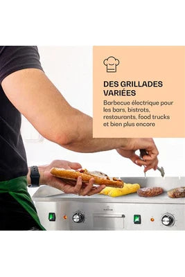 Barbecue KLARSTEIN Barbecue électrique - Grillmeile 4400 - 2x2200W Plaque de cuisson - surface lisse