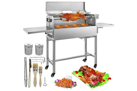 Barbecue à charbon Non renseigné Grill traditionnel électrique Gourmet Barbecue au charbon de bois HDME - 25 W, 2172 cm Carré, Acier Inox, Plein Air pour Camping Parc