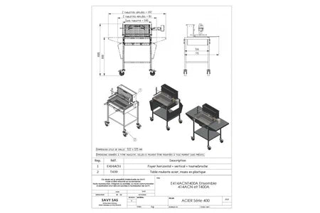 Accessoire barbecue et plancha Savy Barbecue Acier avec table
