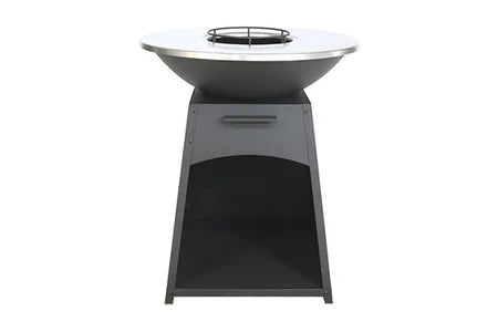Barbecue à charbon Vente-Unique.com Barbecue Plancha Brasero CORVERA en Noir - L81 x l81 x H96 cm