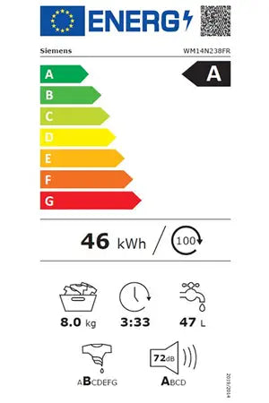 Lave-linge hublot SIEMENS WM14N238FR - IQ300